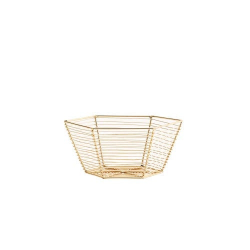 6 Sided Wire Basket - Shiny Gold